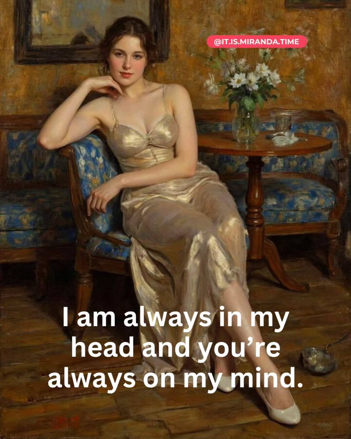 This is the haunting anthem of the overthinker in love.

🧠💭 Living in your head is not the same as living in your life. You can think about him constantly and still have a relationship that exists only in imagination. Real connection requires his presence, his effort, his tangible investment, not just your mental real estate.

🧠💭 If he's always on your mind but never in your reality, you're not in a relationship. You're in a rumination loop. Ask yourself: Is he actually showing up? Or are you just filling the gaps with fantasy, hoping your thoughts alone can sustain something real?

🧠💭 Your overthinking is trying to protect you from uncertainty. But the solution isn't more thinking: it's more clarity. Stop trying to solve him in your head. Start observing him in real life. Does his behavior match the story you're telling yourself? If not, your mind is lying to you.

🧠💭 The right person quiets your mind, not crowds it. When you're with someone secure, consistent, and present, you don't spend hours dissecting his intentions. You spend hours enjoying his company. Your head becomes a place for your own dreams, not a surveillance room for his.

You are not paid to be his full-time thinker. Move him from your mind into reality, or move him out entirely.

For tips on overcoming dating burnout and enjoying your dating journey, get your copy of 'There's Always the Breadsticks' 📚 Link in bio.

#Overthinking #RealConnection #DatingAdvice #AlwaysBreadsticks #AlMenosHayVino