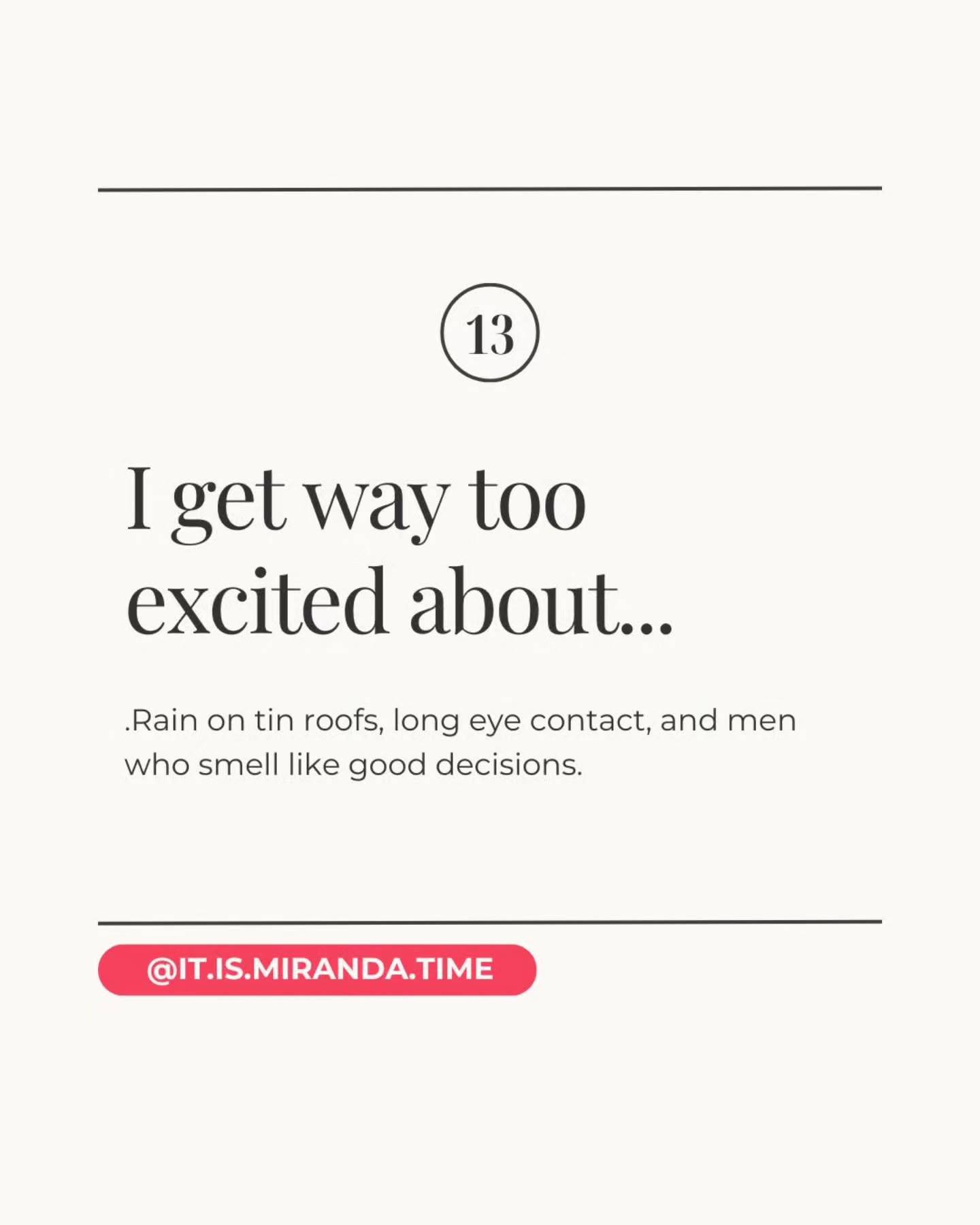 What excites you? ✨ 🥂

#Hinge #HingePrompts #DatingTips #Dating #NATOdating #AlwaysBreadsticks #AlMenosHayVino