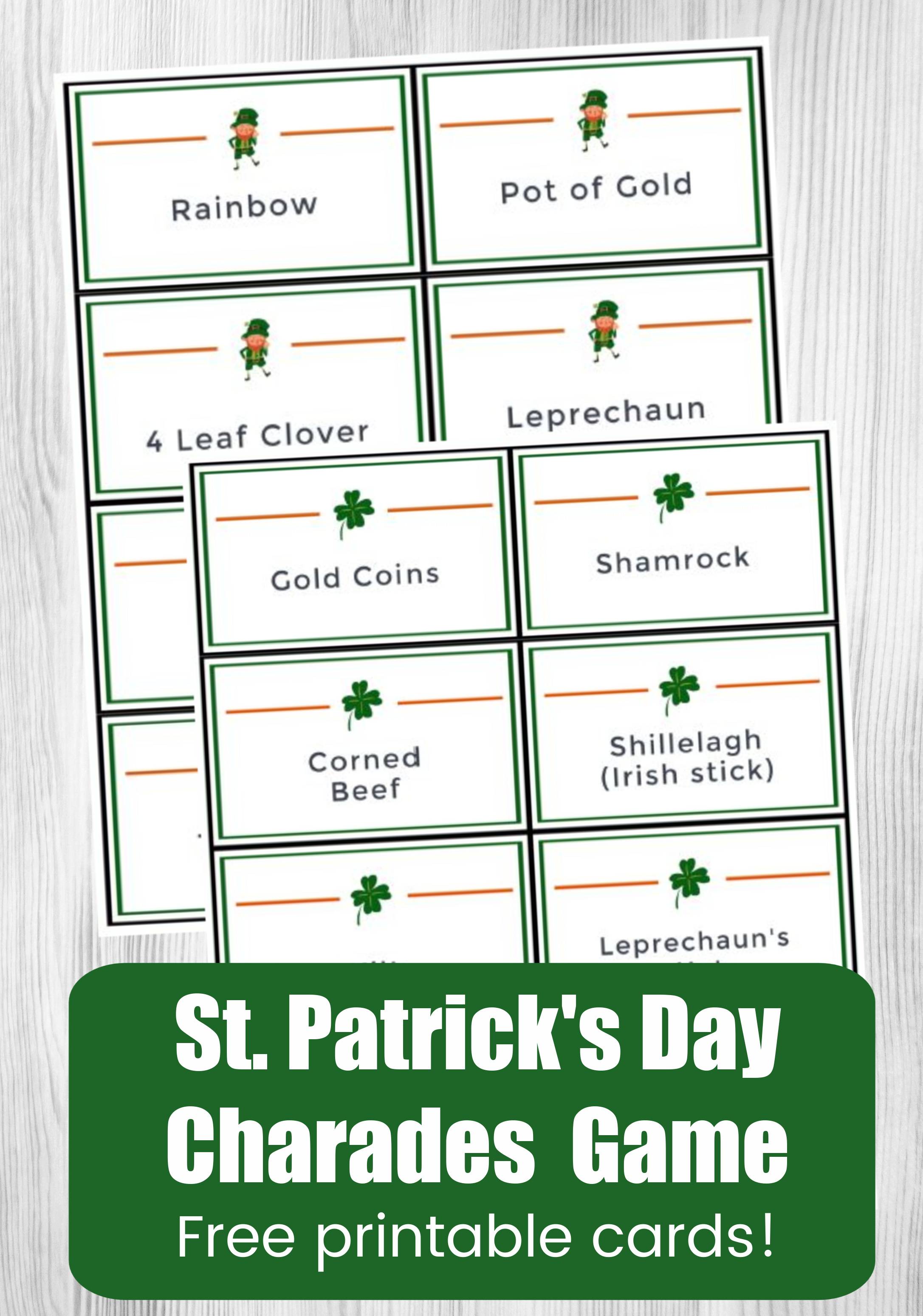 Free St Patrick S Day Charades Cards