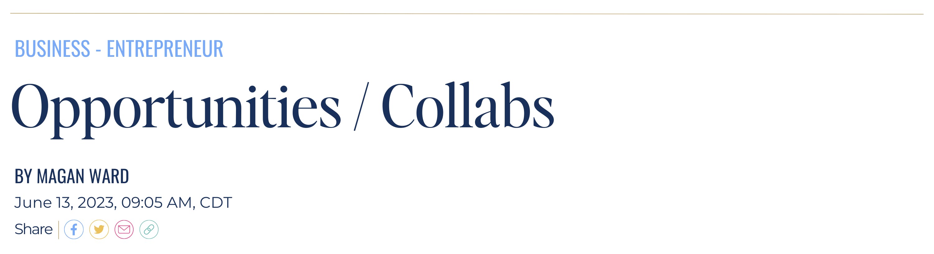 banner image that reads "Opportunities / Collabs"