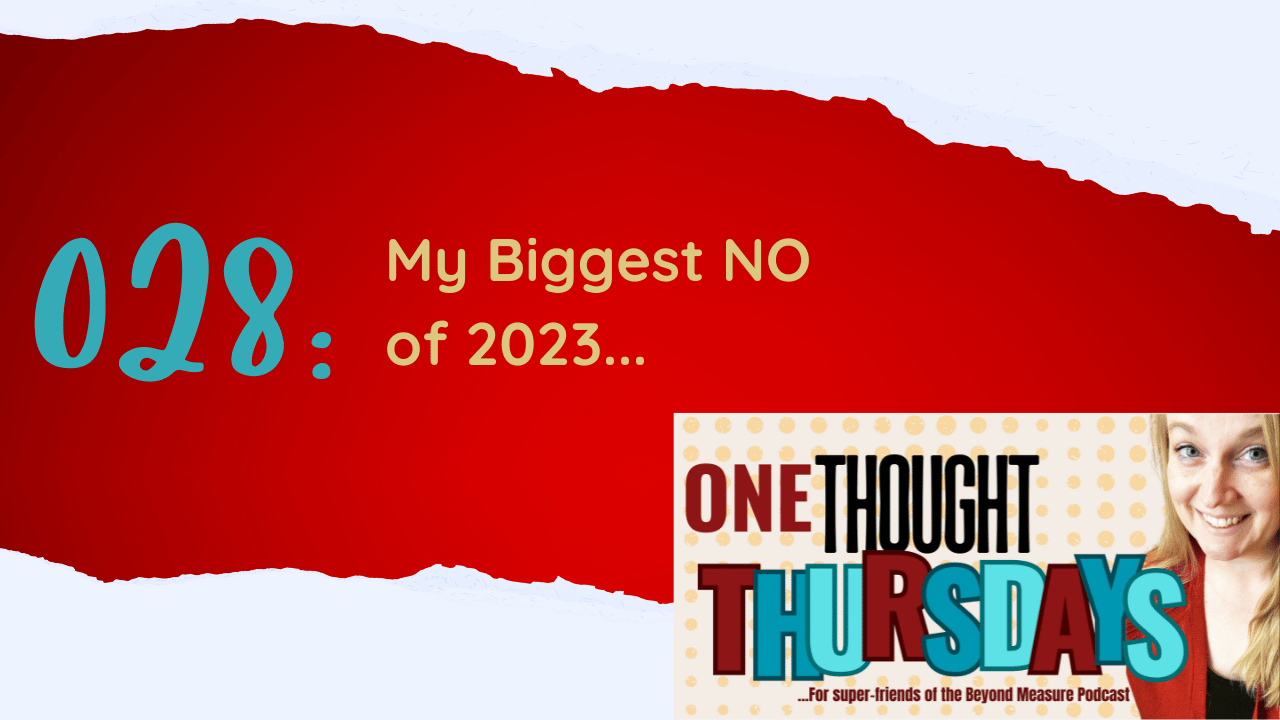 028: My Biggest NO of 2023...