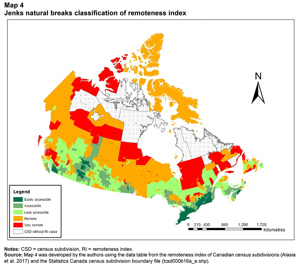 Remoteness of each state in Canada