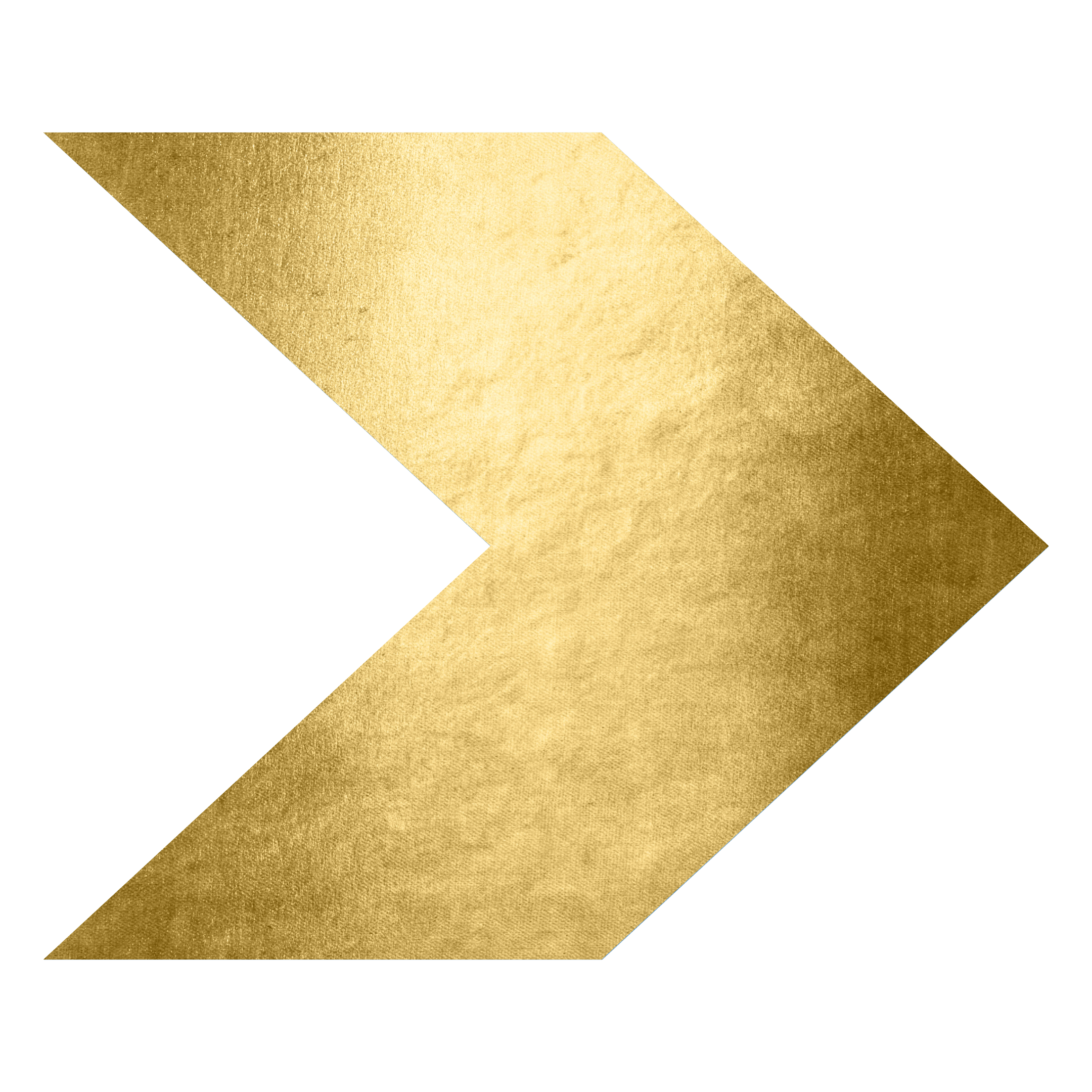 A gold-colored arrow pointing to the right on a white background. The arrow has a textured, metallic appearance.