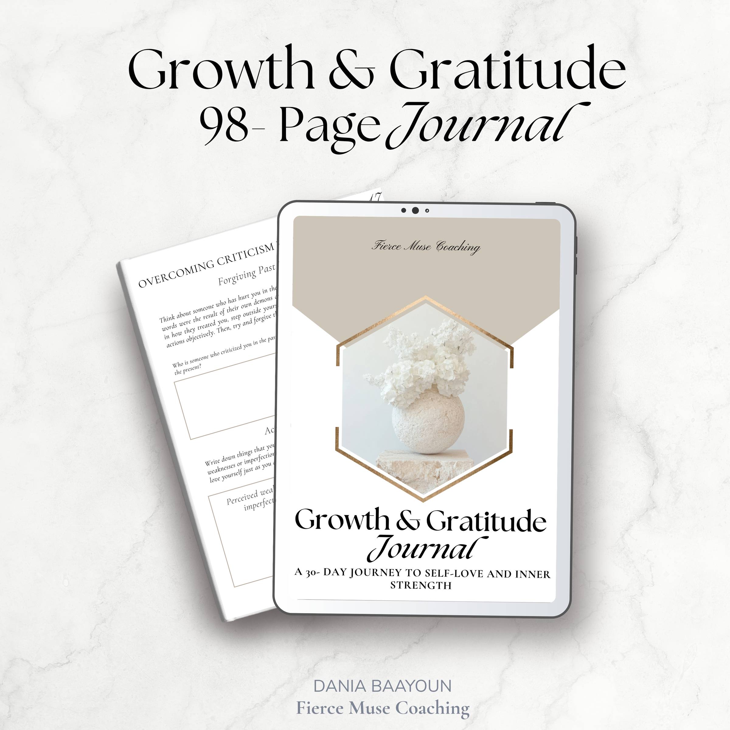 Growth and Gratitude Journal: A 30-Day Journey to Self-Love and Inner Strength