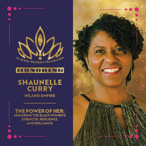 Flyer of Trailblazer Hall of Fame Awardee Shaunelle Curry