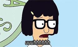 a cartoon character with a short black bob, yellow barette, and thick rimmed glasses looks left and right, looking panicked and confused. Text reads "Uhhhhh"