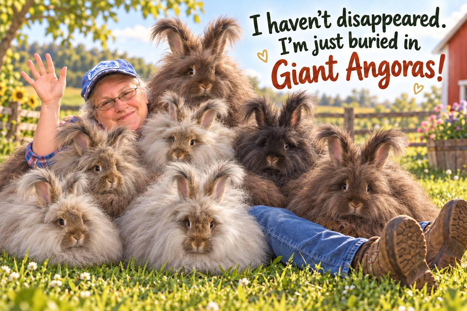 Buried in Giant Angoras