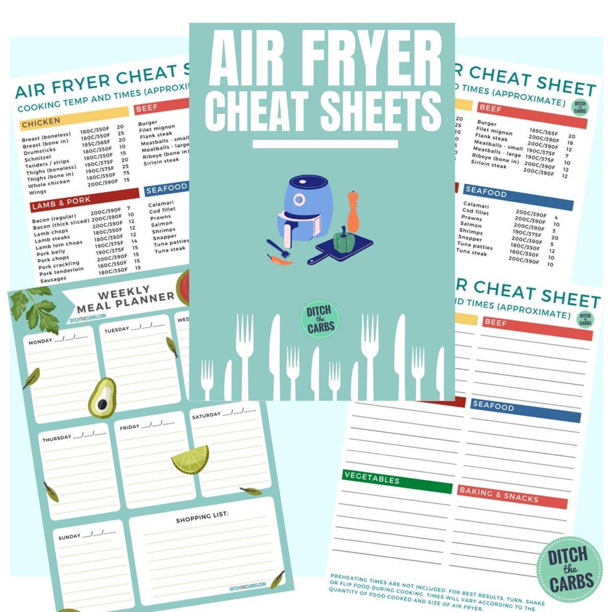 Download your FREE Air Fryer Cooking Charts