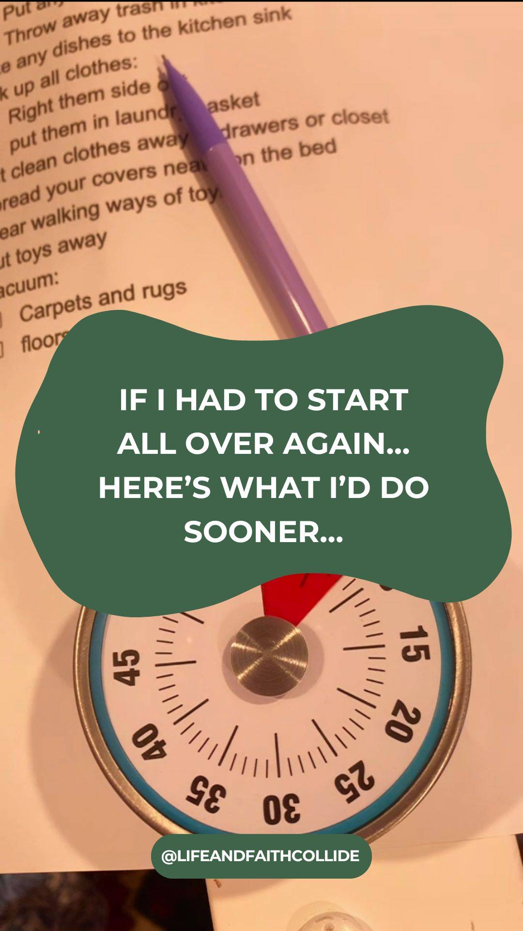If I had to start all over again, here's what I'd do sooner