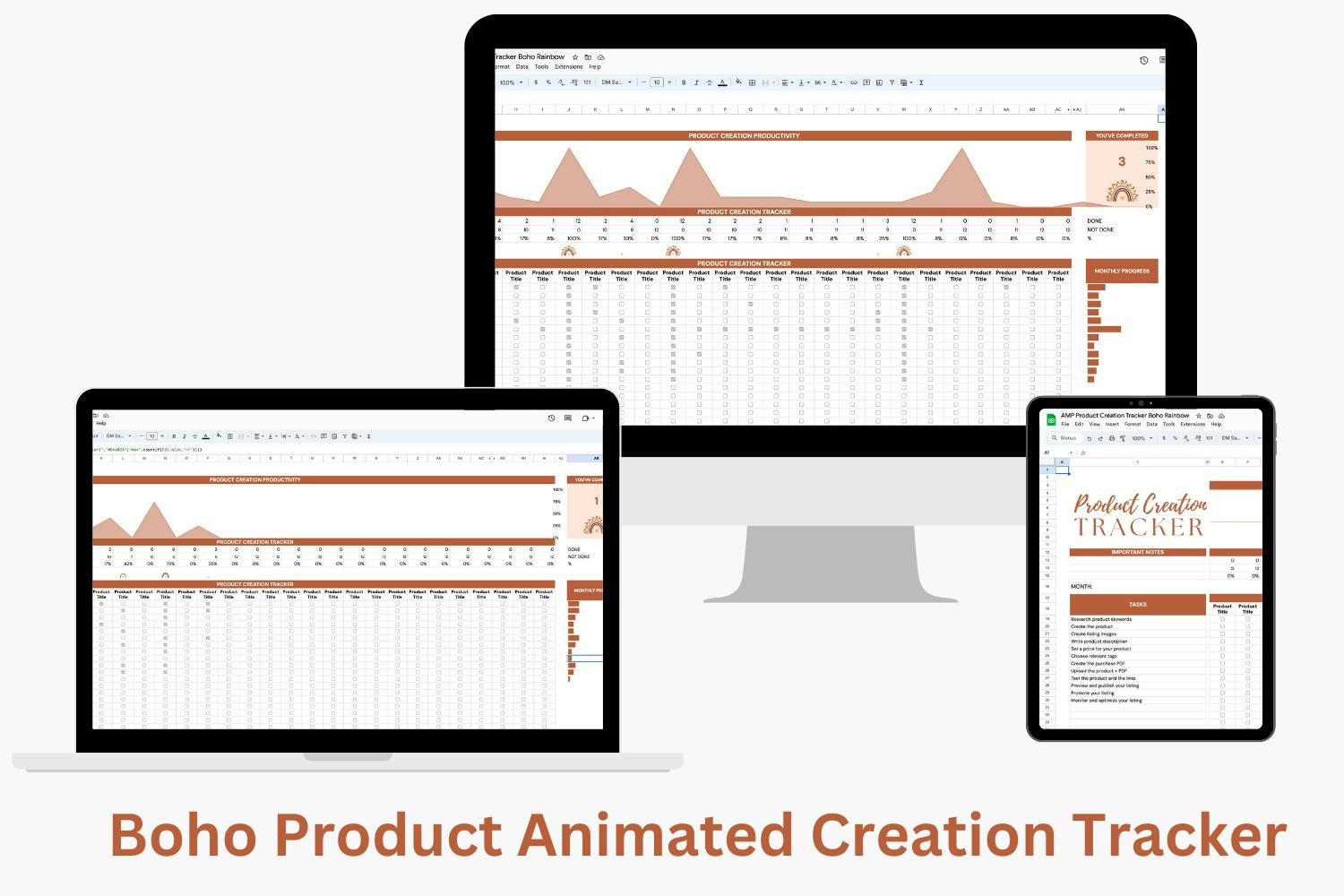 Boho Product Creation Google Spreadsheet 