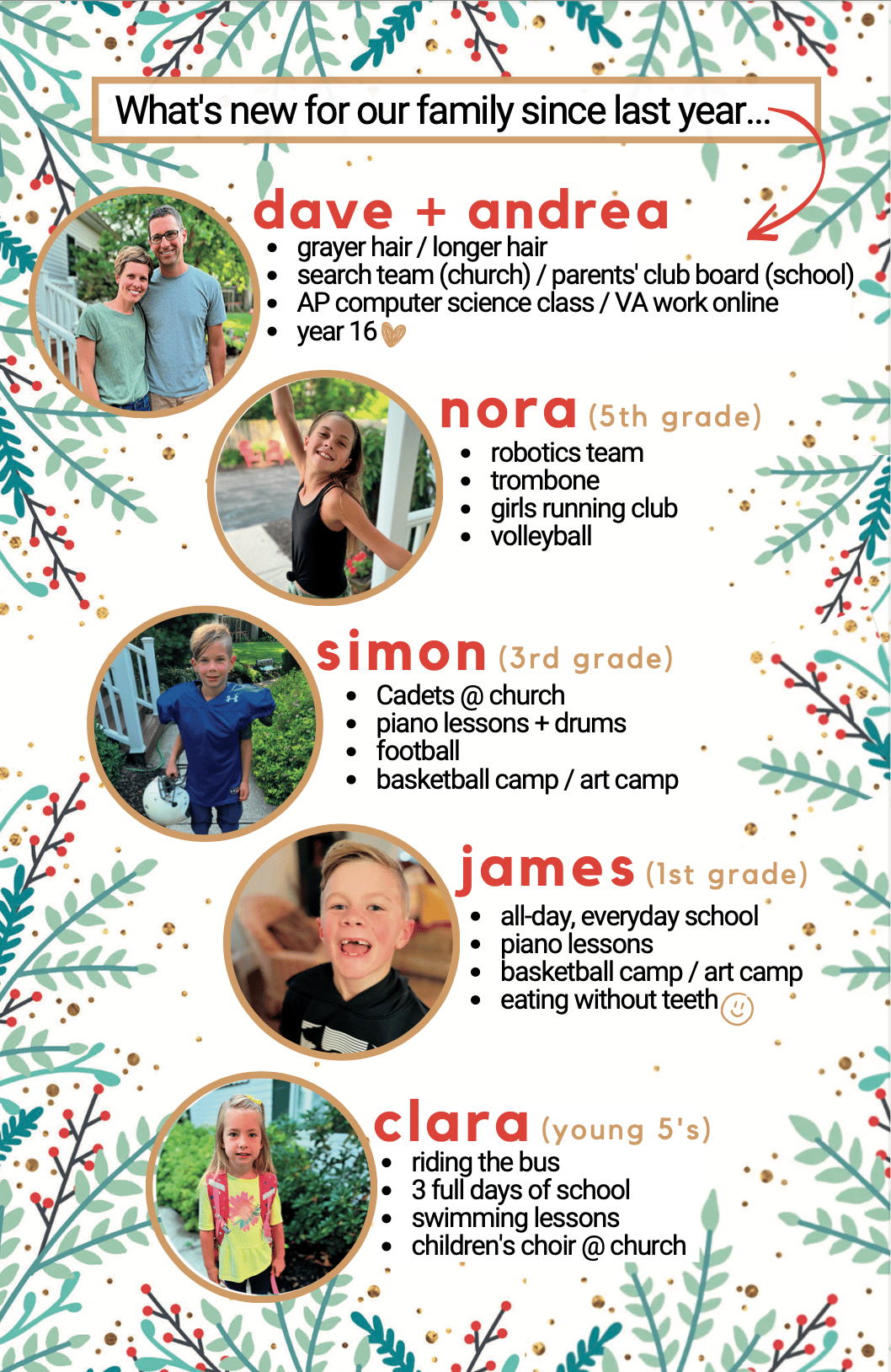christmas card back