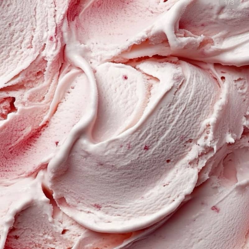 Swirled pink strawberry ice cream texture