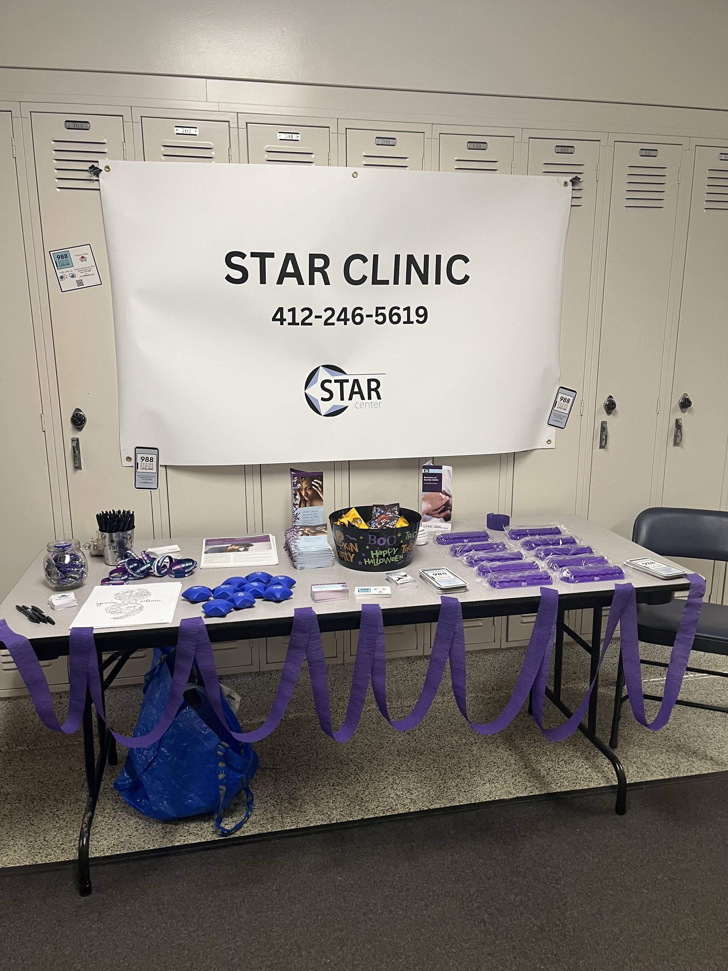 STAR Center vendor table at school open house