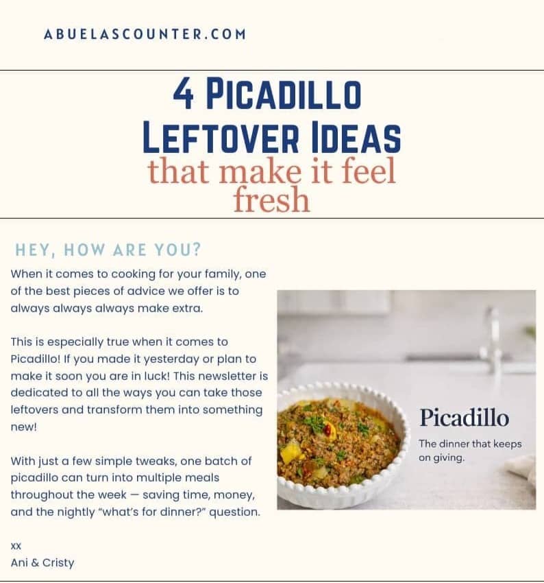 what to do with your picadillo leftovers!