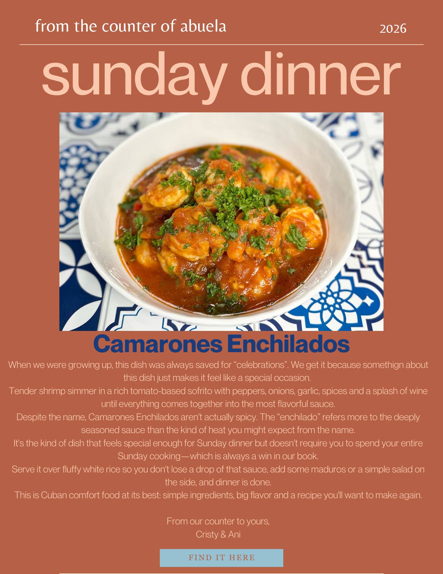 camarones enchilados for sunday dinner!