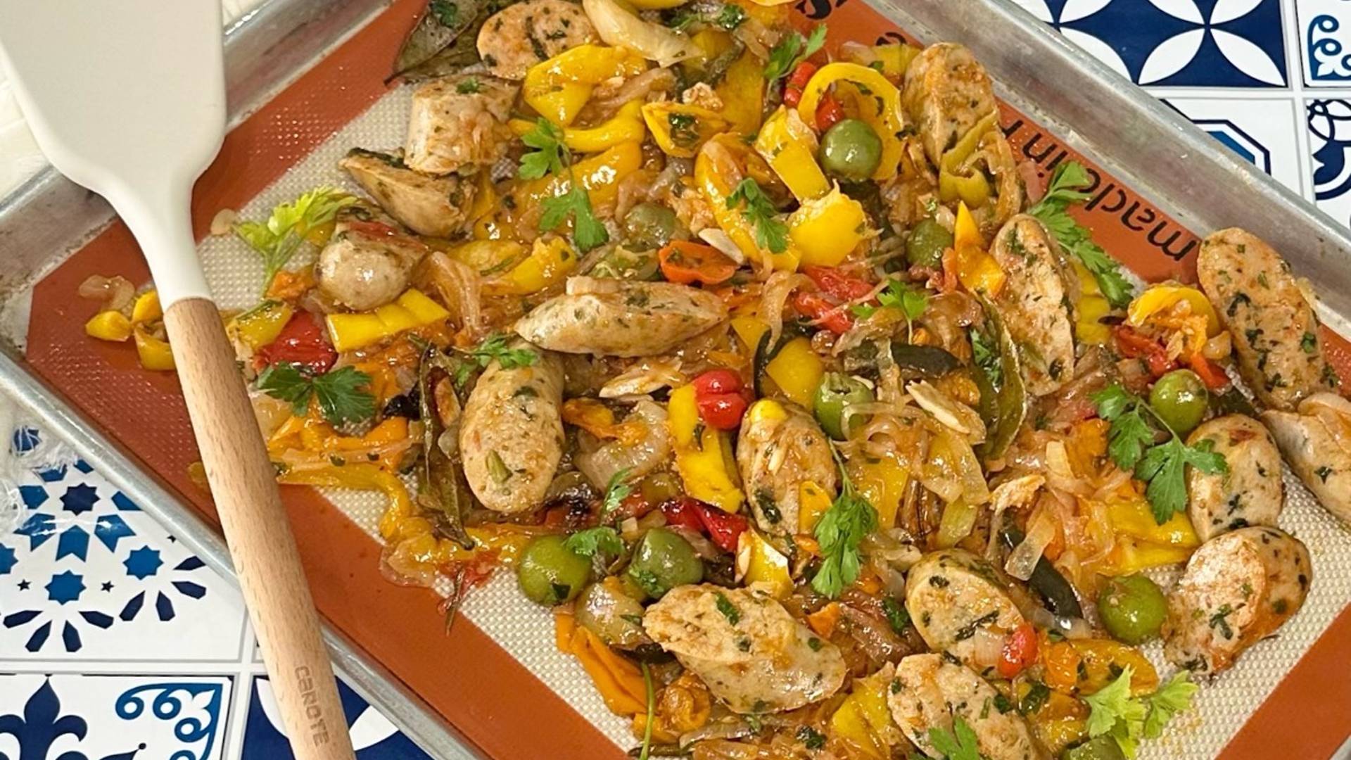 Sheet Pan Sausage and Peppers