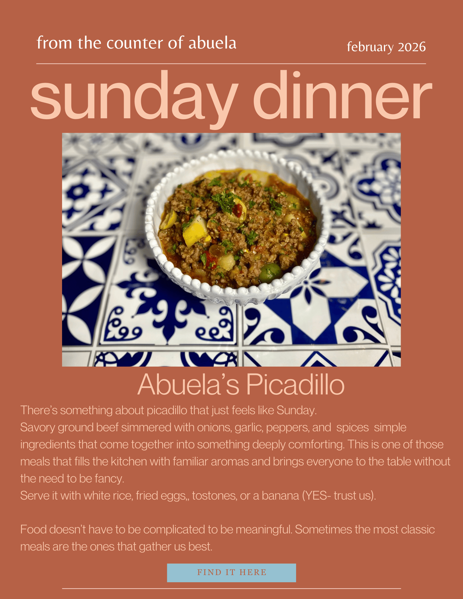 Sunday Dinner: Picadillo