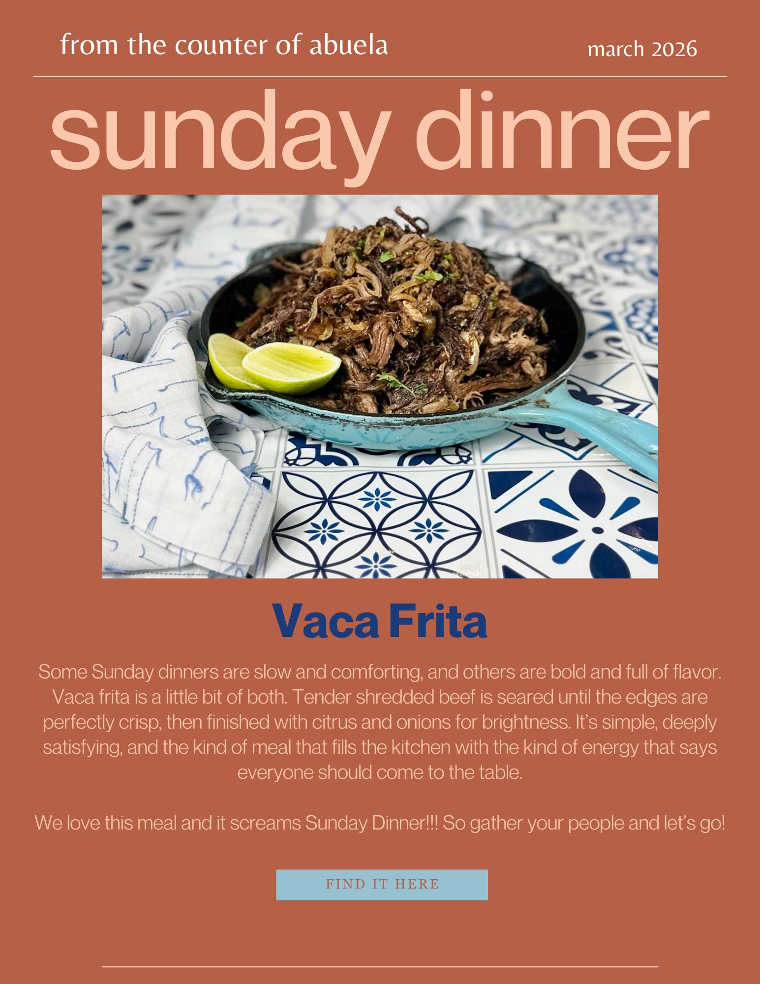 vaca frita for sunday dinner!!