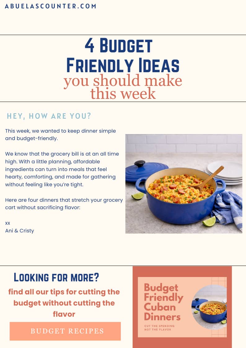 4 budget friendly cuban dinners to make this week!