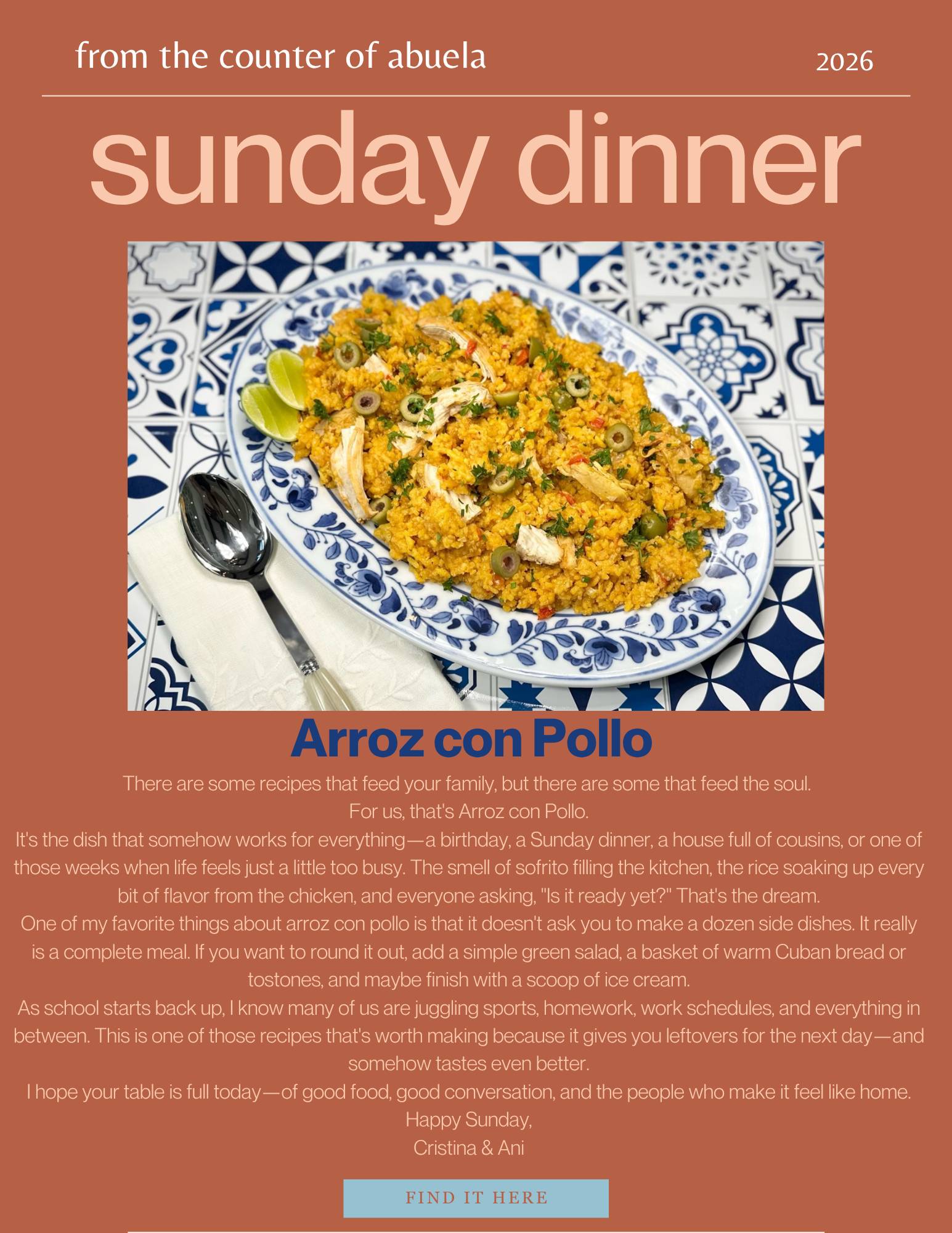 arroz con pollo is the perfect sunday dinner 