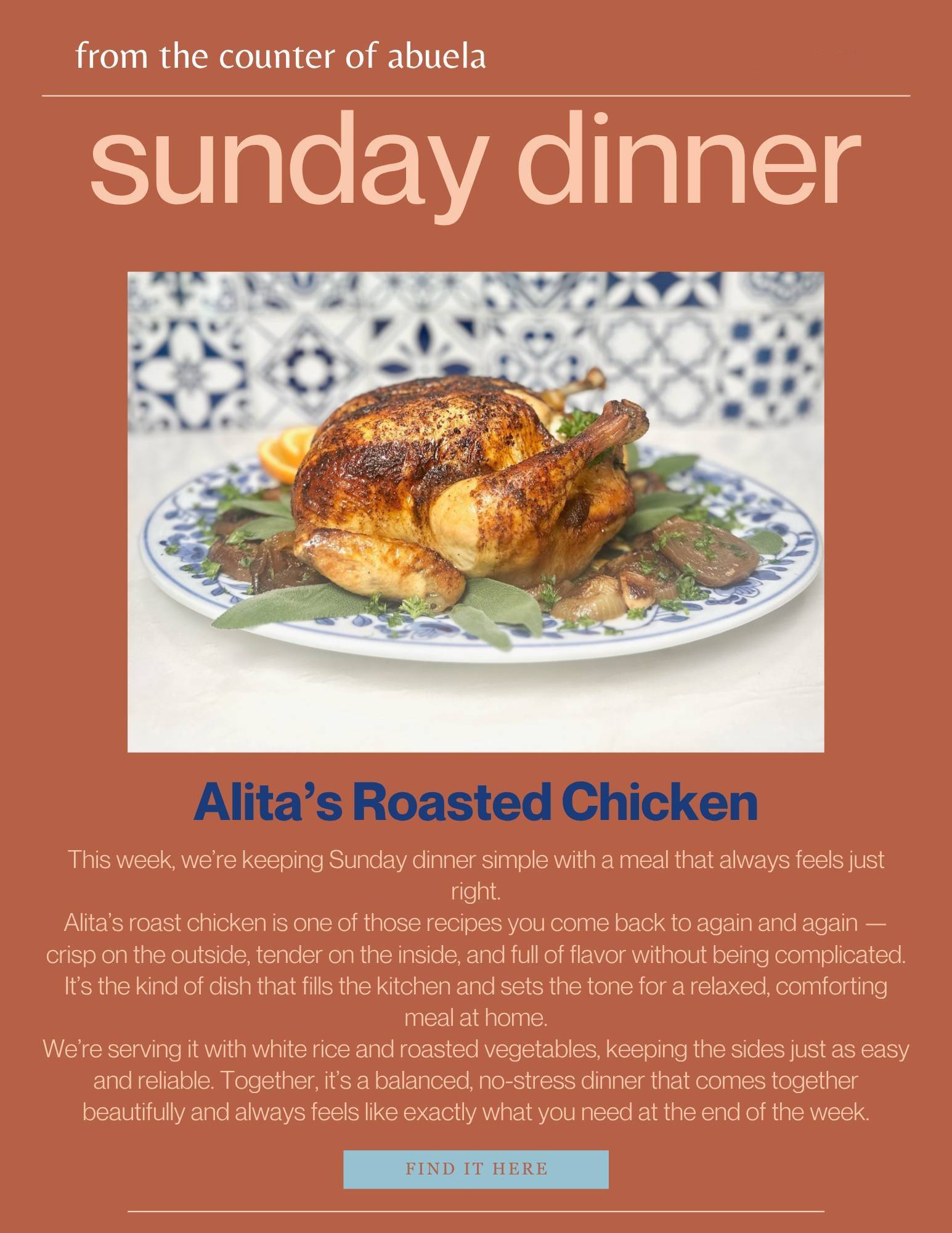 Roast Chicken is always the right idea!