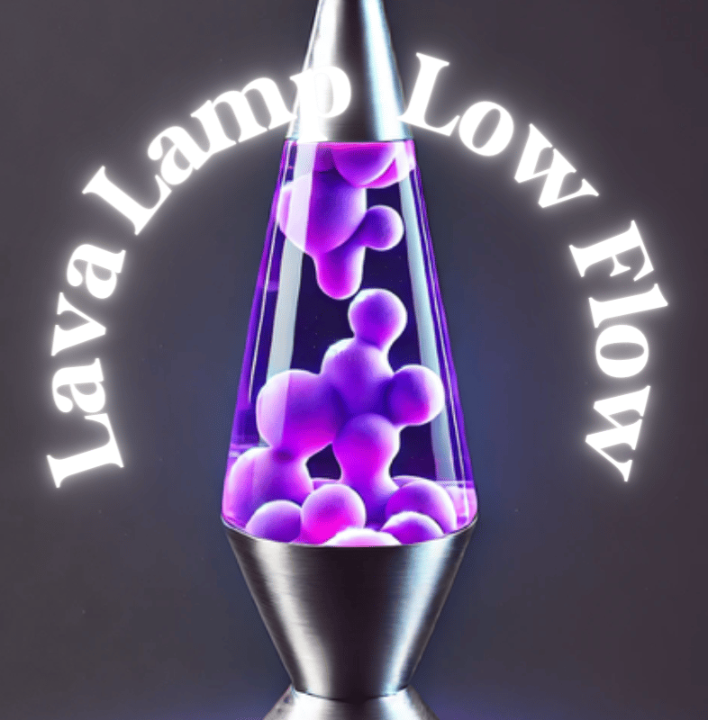 black lava lamp with purple goo inside