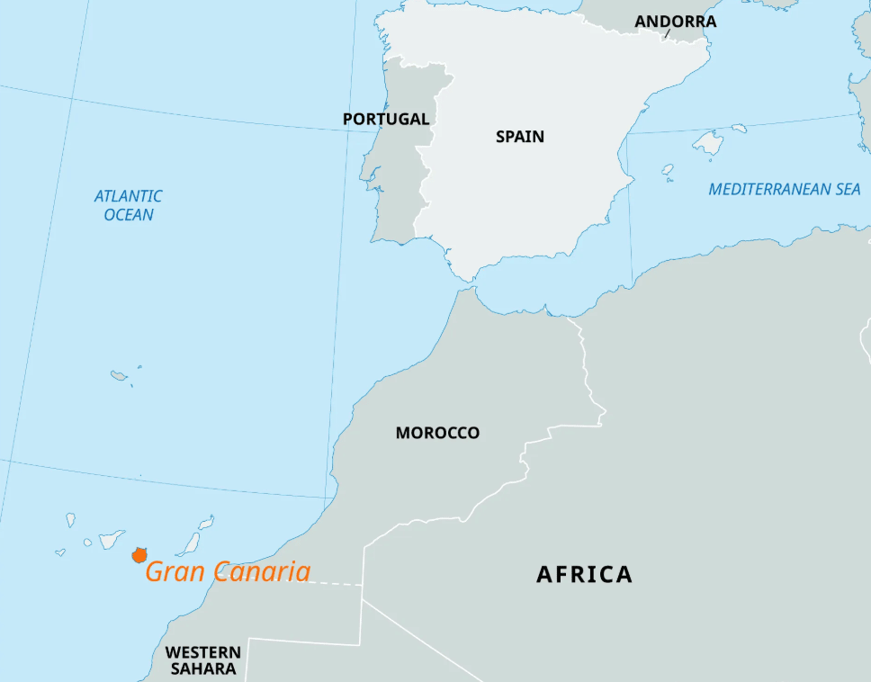 map showing gran canaria