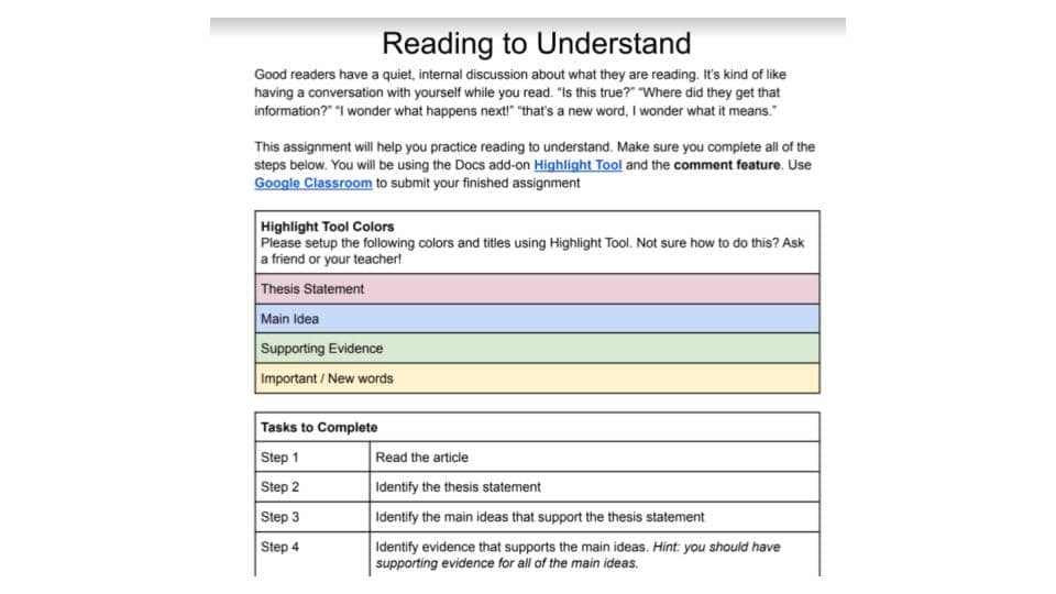 Close reading excercise