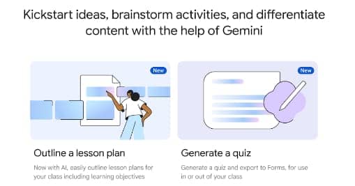 Screenshot of Gemini for Google classroom