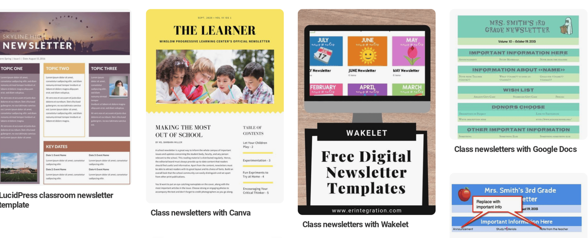 Class newsletter examples