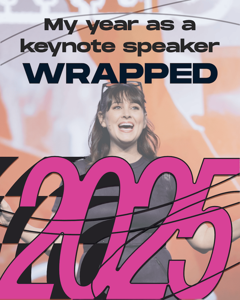 Brittany's 2025 wrapped carousel on instagram: my year as a keynote speaker WRAPPED 2025