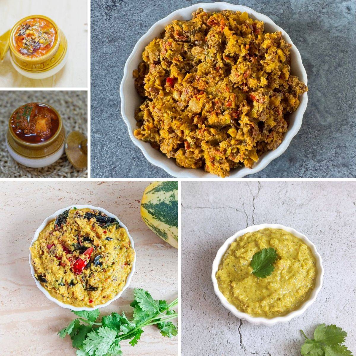 college of five Indian condiment images 