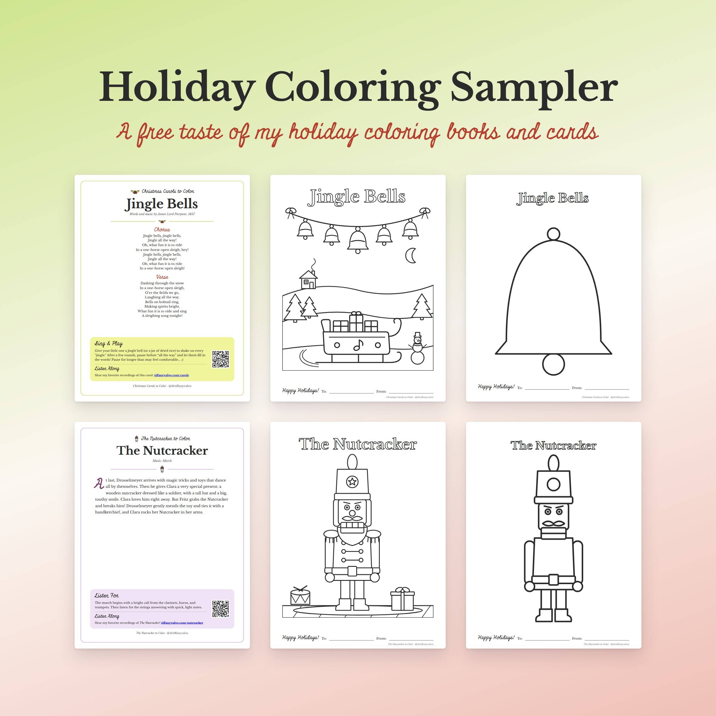 Holiday Coloring Sampler pages