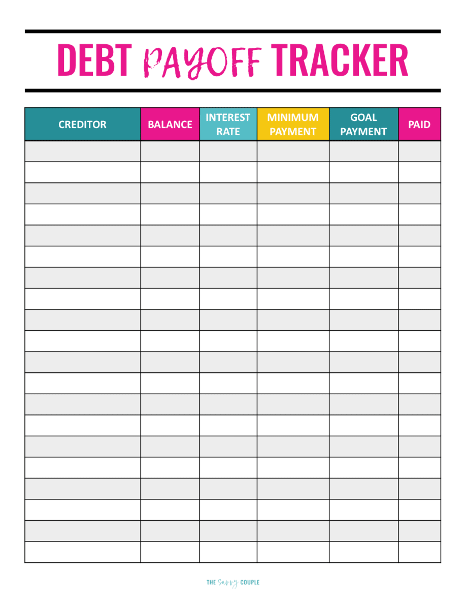 Prayoga: Free Printable Account Tracker