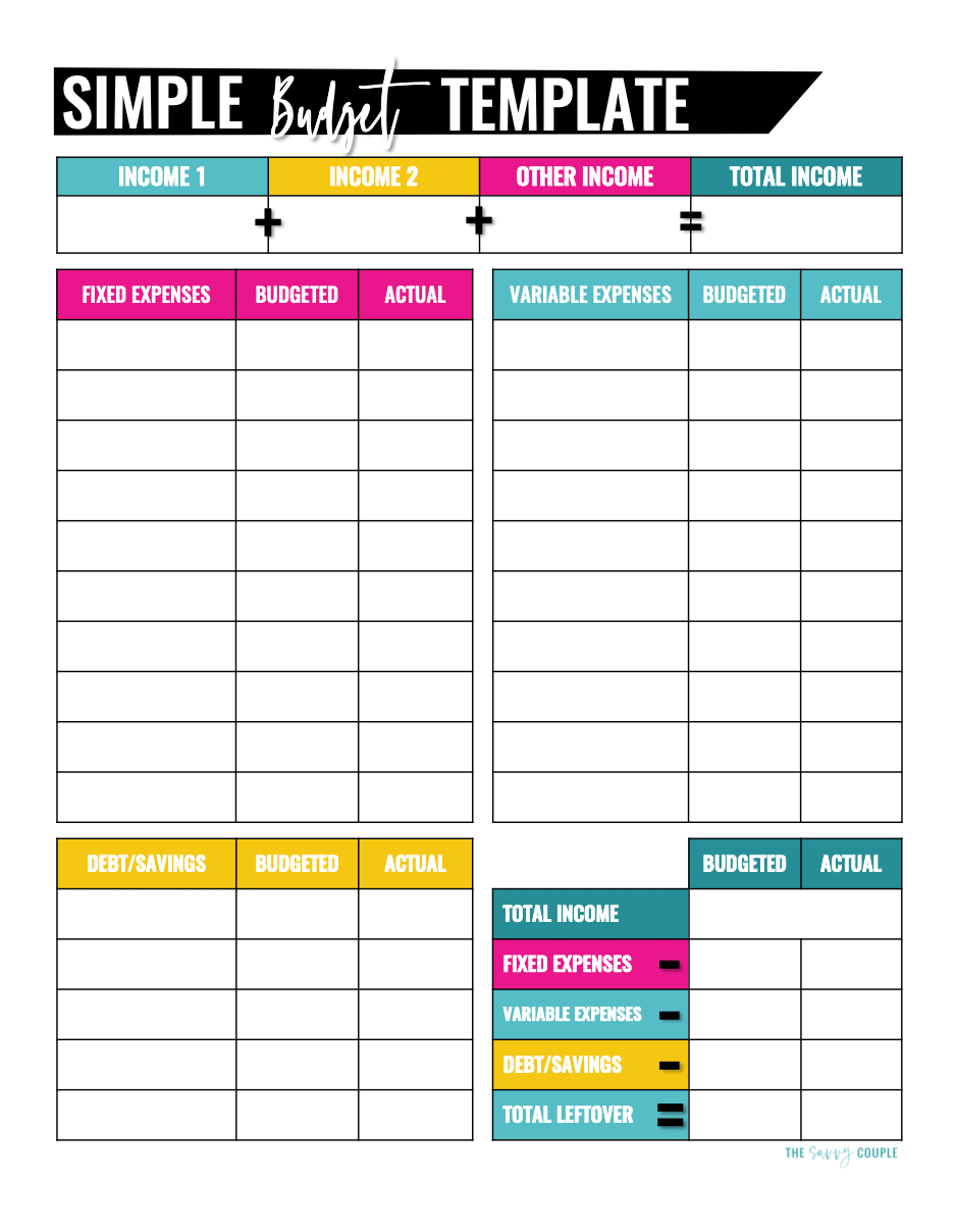 [Get 18+] 20+ Basic Simple Budget Template Excel Png GIF