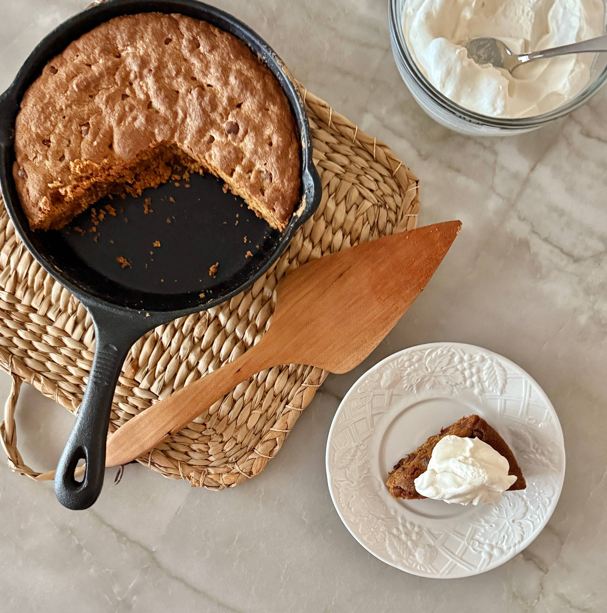 Chocolate chip cookie skillet, clean rust from cast iron