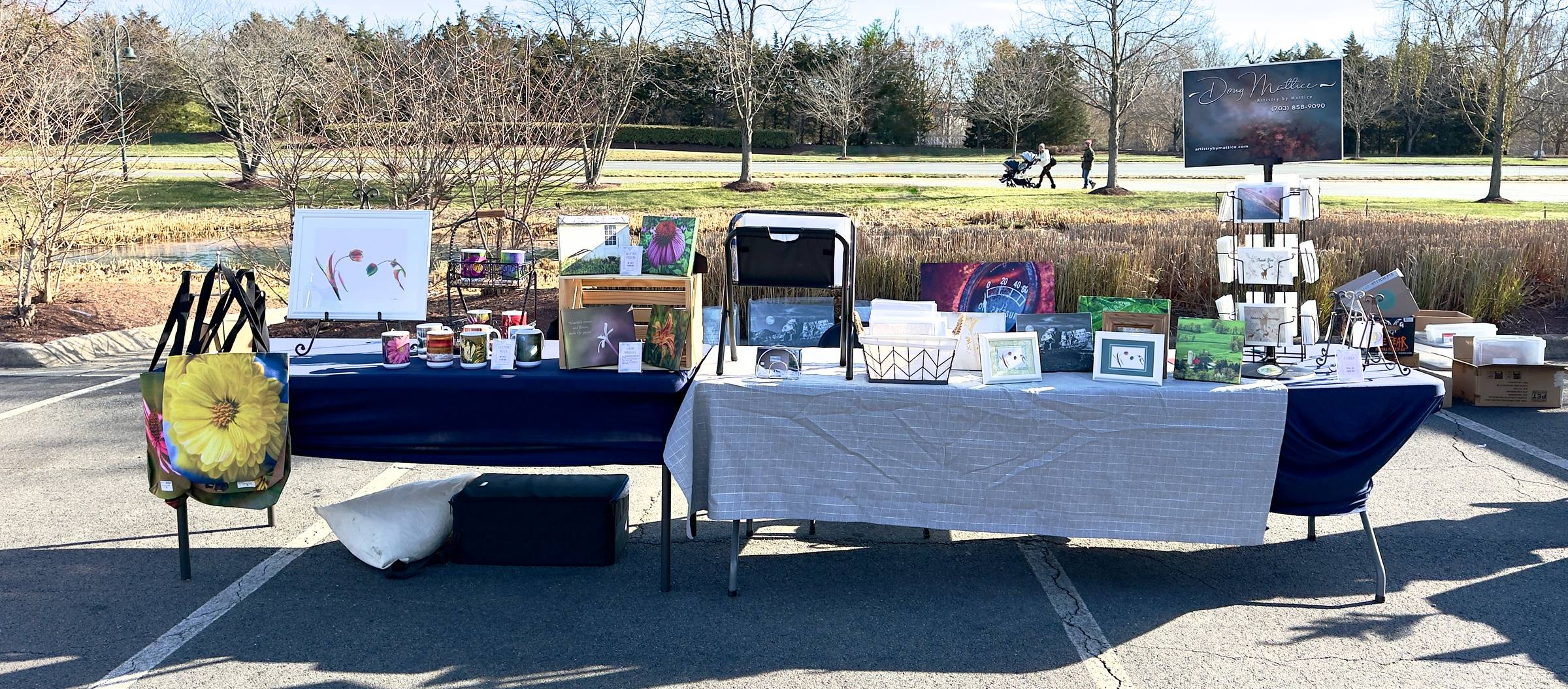 Fine art display at a local marketplace