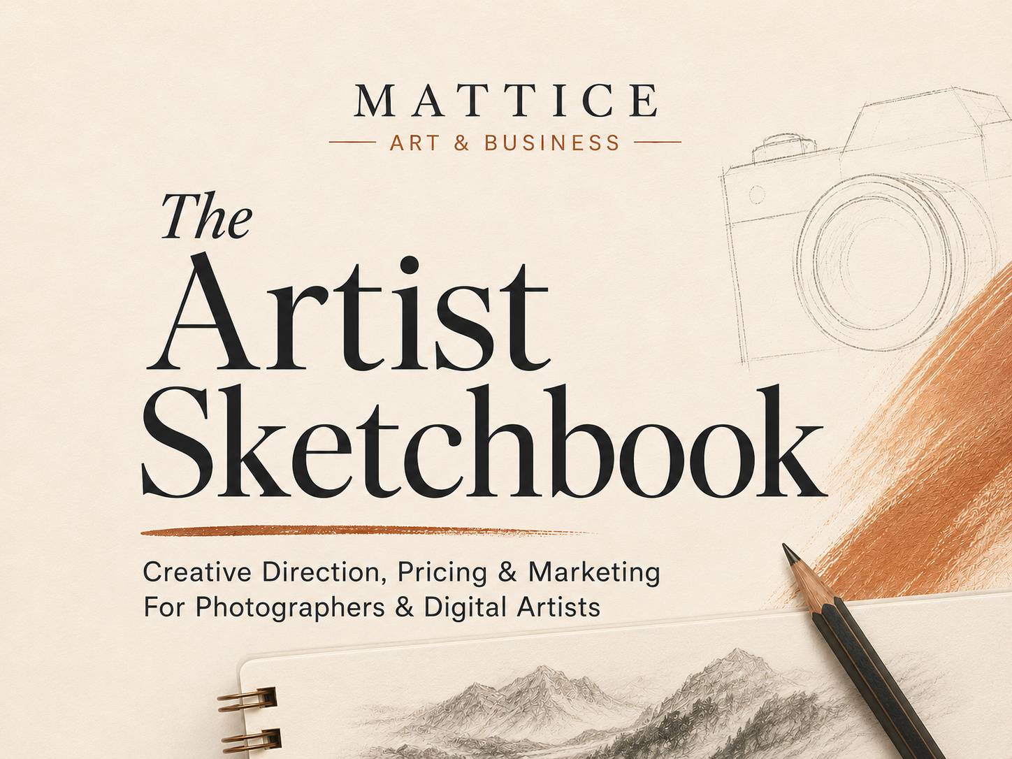 Title page of the newsletter showing a camera drawing and sketchbook pencil.