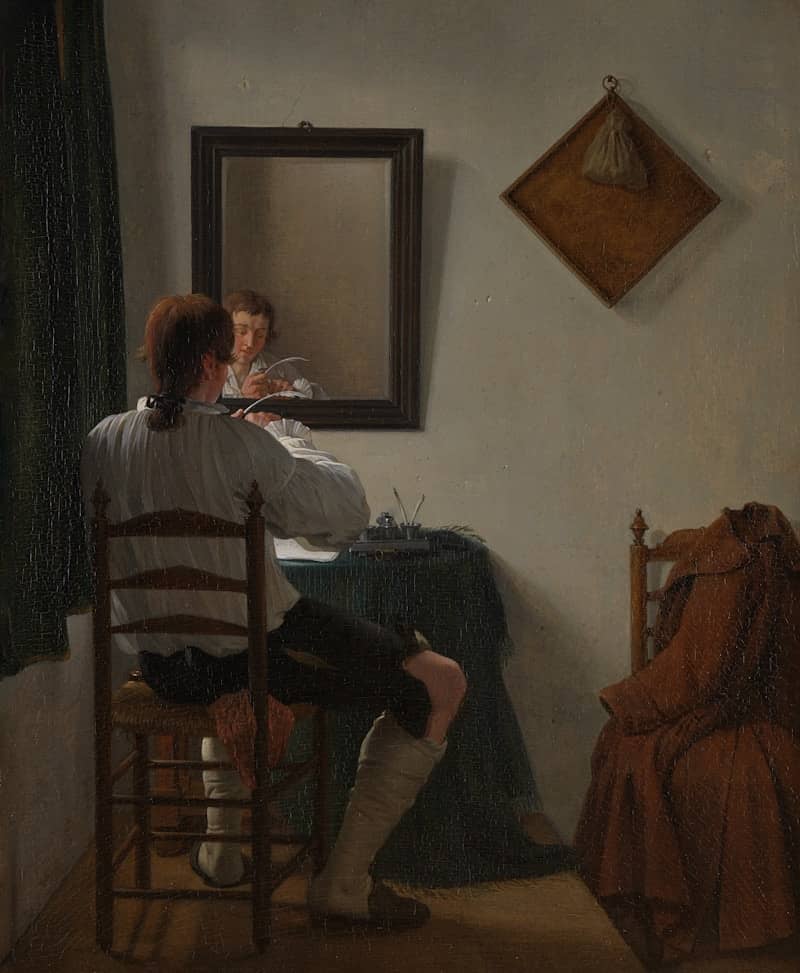 Title: A Writer Trimming his Pen Publisher: Rijksmuseum Date: 1784 Providing institution: Rijksmuseum Aggregator: Rijksmuseum Providing Country: Netherlands Public Domain A Writer Trimming his Pen - 1784 - Rijksmuseum, Netherlands - Public Domain.