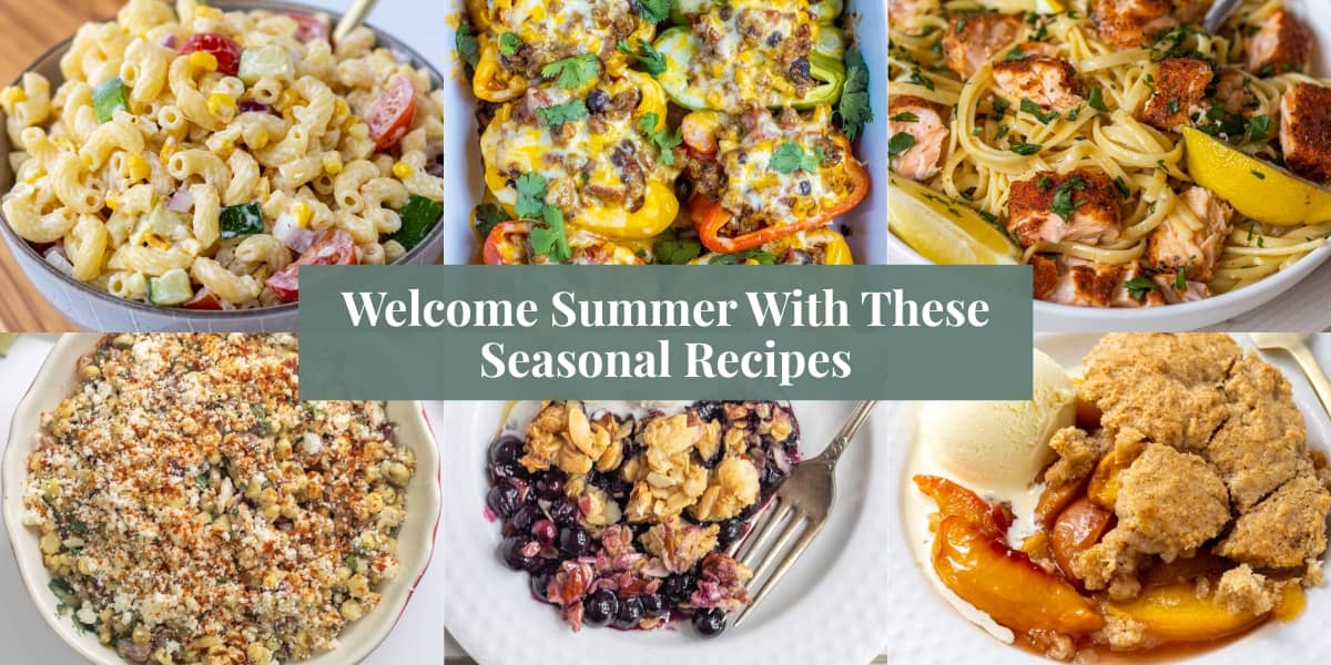 A collage of recipe images for summer.