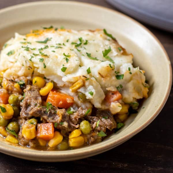 Plate of shepherd's pie.