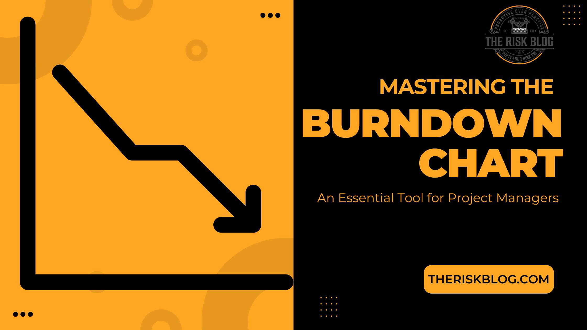 Blog article title image: "Mastering Burndown Charts" from TheRiskBlog.com