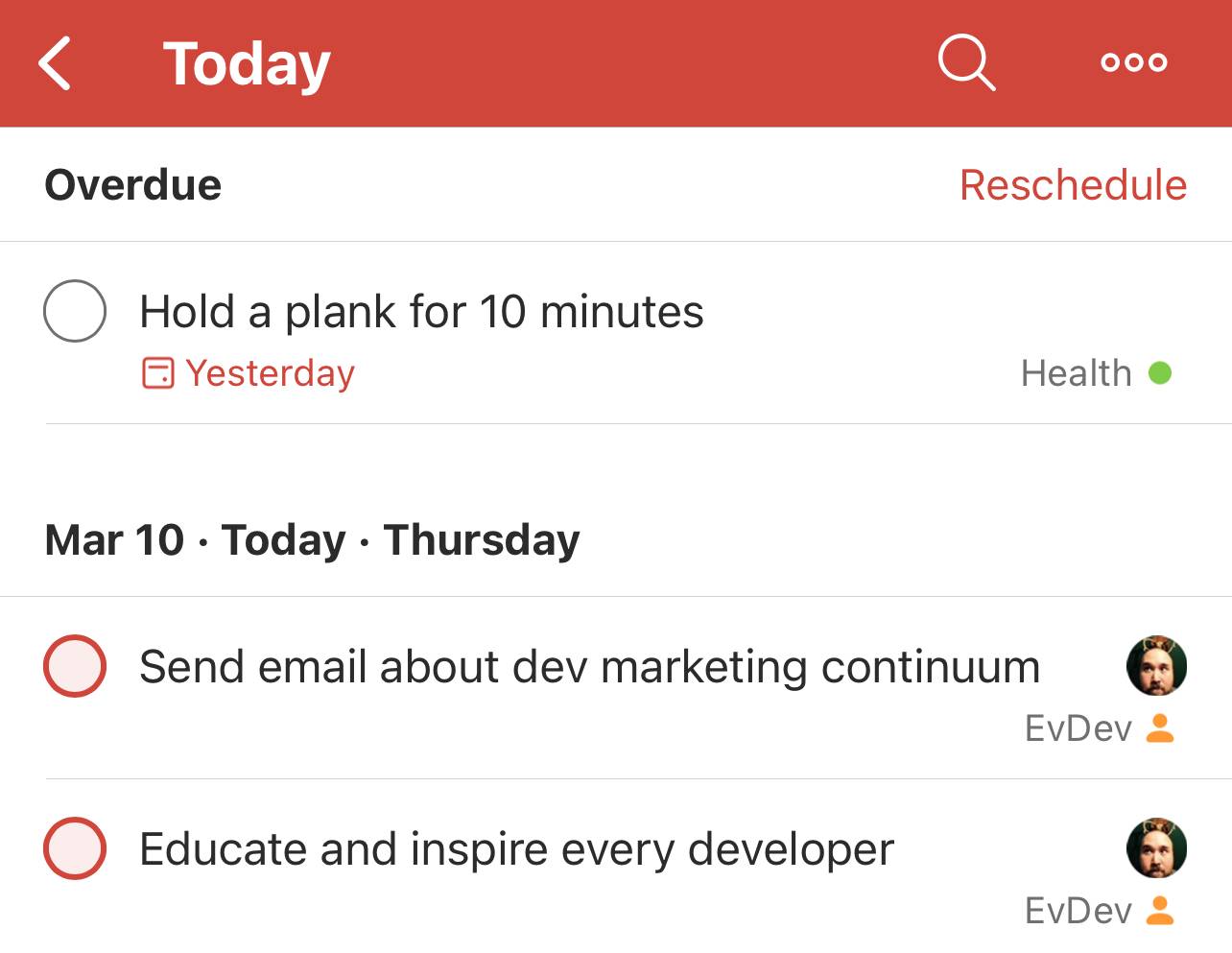 Todoist todo list