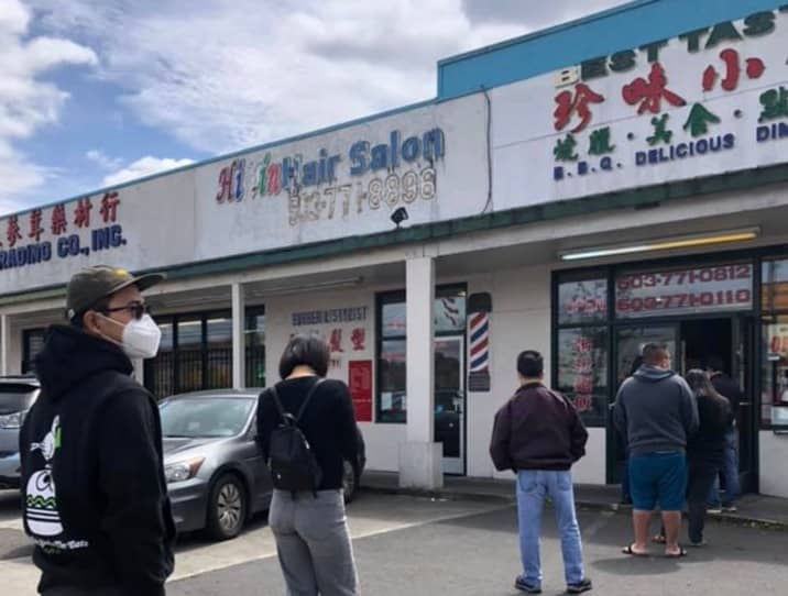 A line going out the door at Best Taste