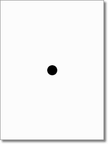 A piece of paper with a black dot in the center