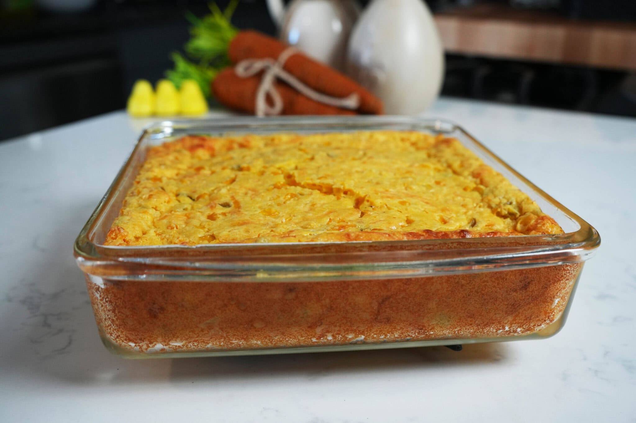 A cheesy corn casserole...the perfect side dish. 