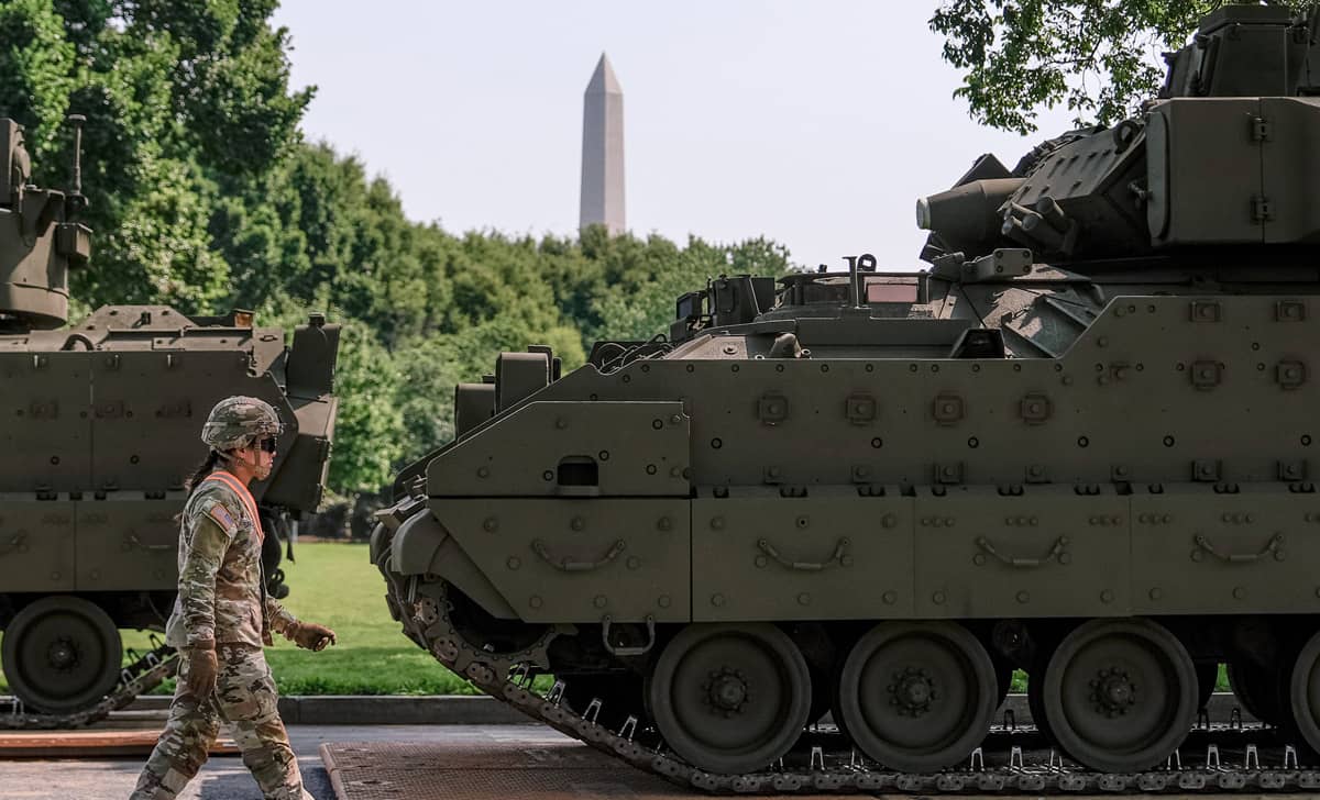 Trump’s Big Parade Day Faces Protests, Missiles, and a Stormy Forecast