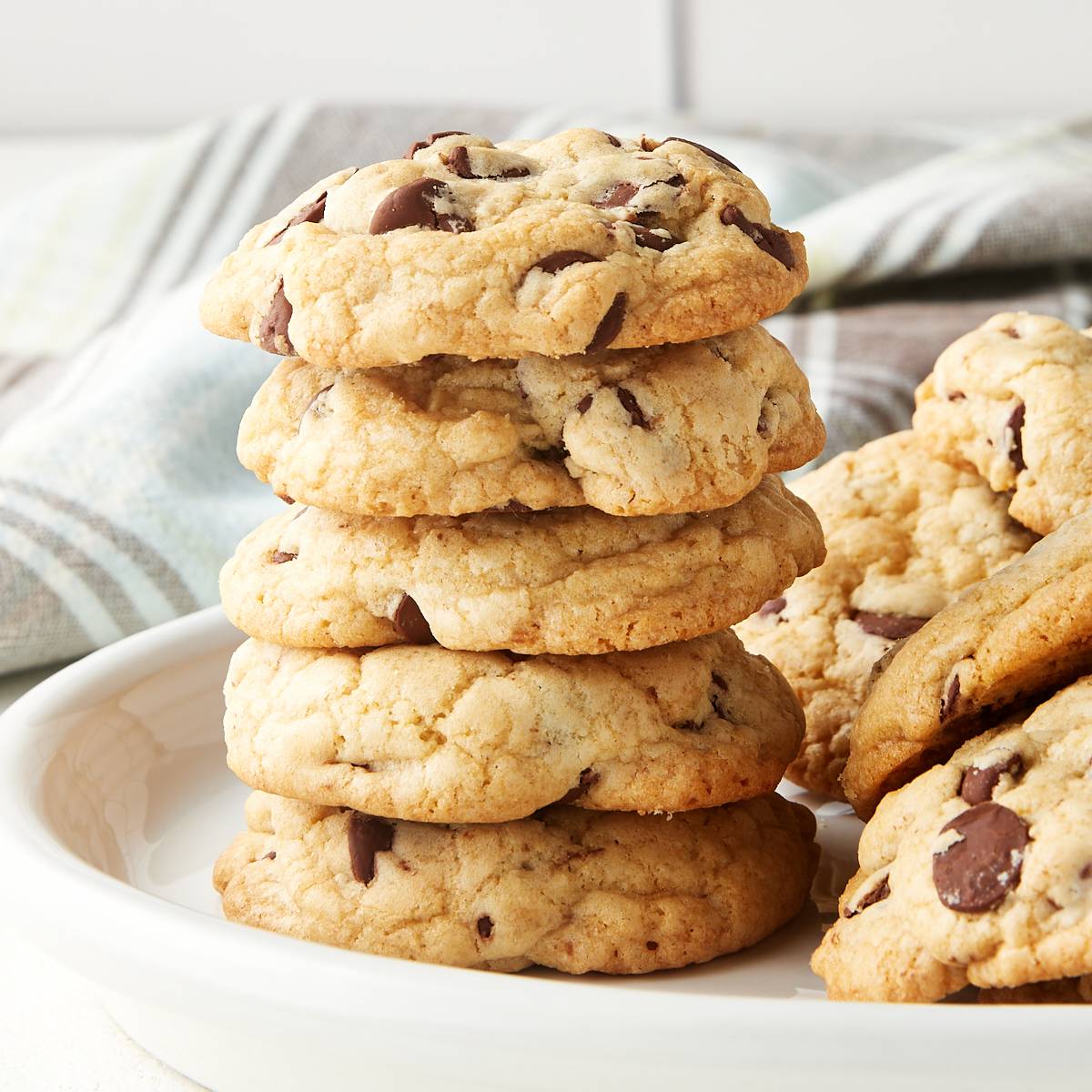 stack of chocolate chip cookies