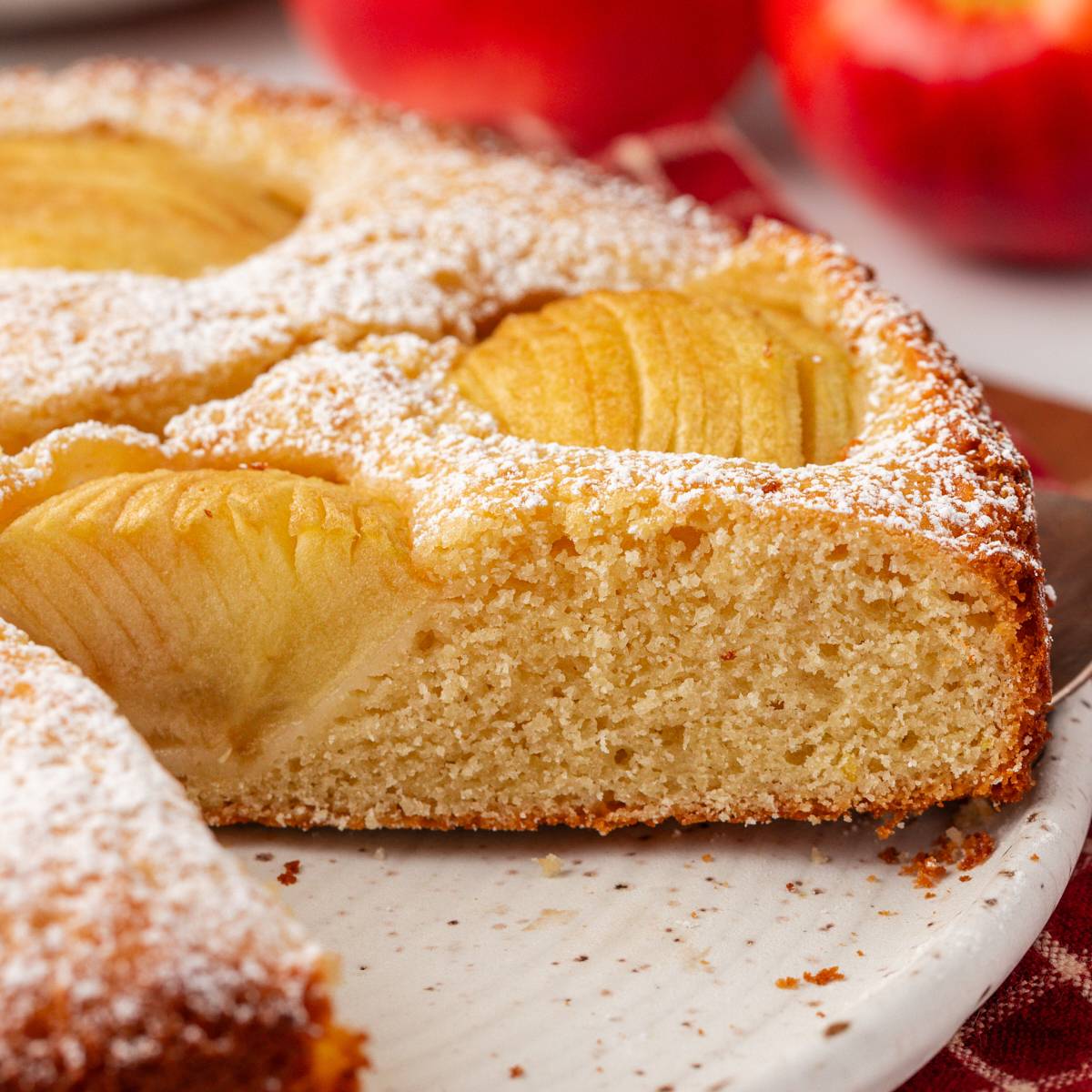 slice of German apple cake