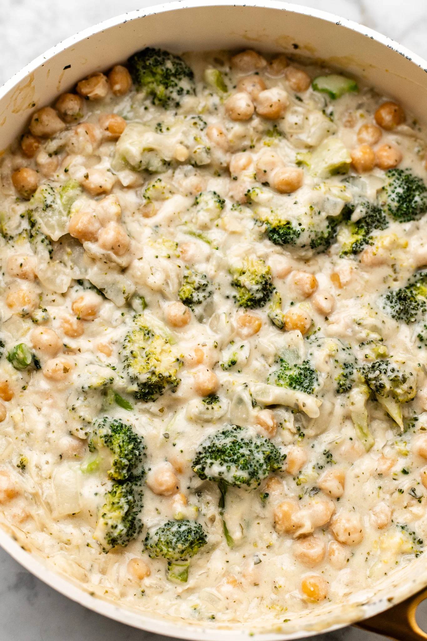 chickpea broccoli alfredo